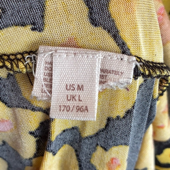 Free People Yellow and Black Tiered Sundress with Bishop Sleeves M - Picture 15 of 16